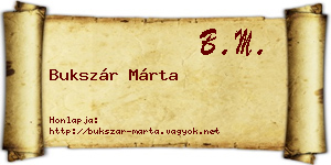 Bukszár Márta névjegykártya
