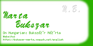 marta bukszar business card